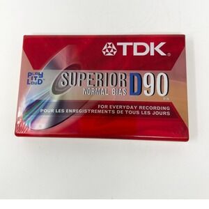 TDK Superior D90 Normal Bias Audio Cassette Tape 90 Min Type I Sealed New